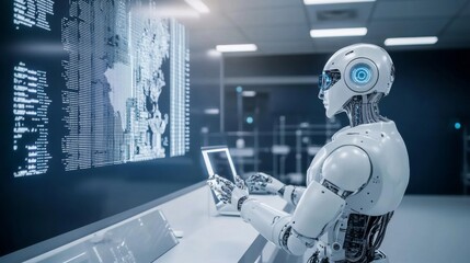 A blockchain researcher developing AI powered decentralized solutions for crypto backed automated insurance claims, futuristic insurance lab with live data, High-tech style