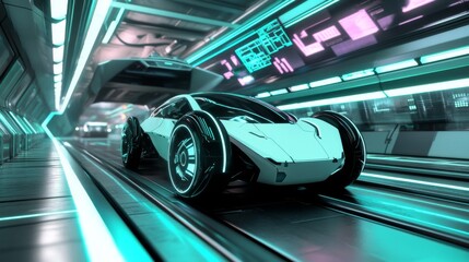 Fototapeta premium A blockchain researcher developing AI powered decentralized solutions for crypto backed crowdfunding for scientific research, futuristic research lab with live data, High-tech style