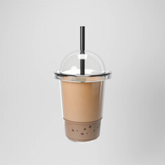 3D Classic Milk Tea in Transparent Cup