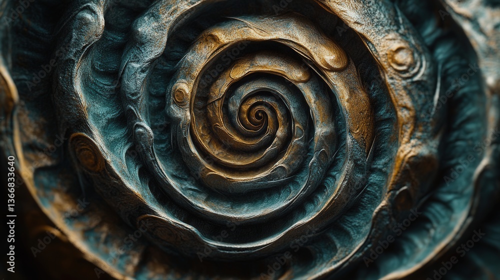 Aufkleber abstract spirals in vibrant, layered patterns that shift and swirl with every moment, adding depth a