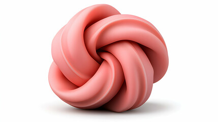 Abstract Pink Knot Shape 3D Render