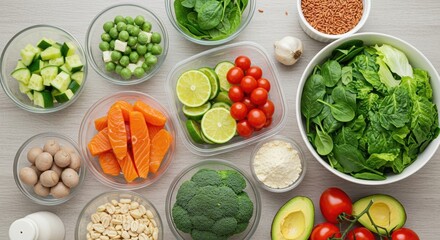 A Vibrant Array of Fresh Vegetables and Fruits for a Healthy Lifestyle and Nutrient-Rich Diet