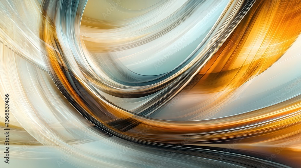 Poster geometric lines creating a sleek, modern background, with lines twisting and turning in a fluid patt