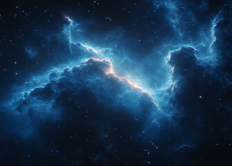 Obraz premium Realistic starry sky with galaxies and nebulae in blue and purple tones