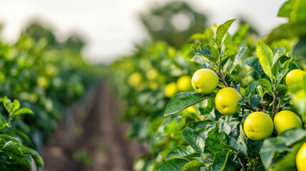 Lush lemon trees thrive on smart farm showcasing vibrant green fruit healthy foliage