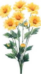 Radiant Yellow Daisies: Nature's Burst of Sunshine and Joy in a Field of Flowers