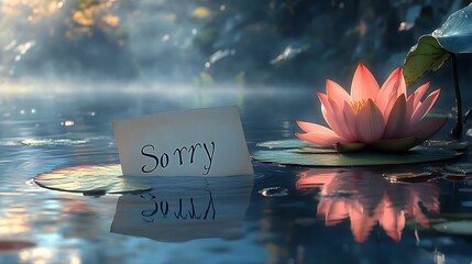 A sorry card with some flowers and beautiful background