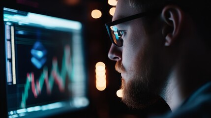 A cryptocurrency developer working on AI powered decentralized solutions for crypto powered remittance processing, futuristic remittance lab with live data, High-tech style