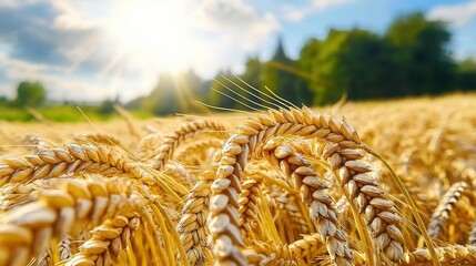Golden Wheat Field at Sunset - &bull; Nature Photography