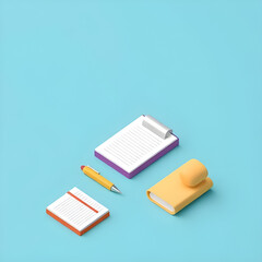 3D Minimal Office Supplies Icon &ndash; Simple & Modern Design