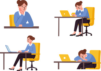 パソコン作業に悩むビジネスウーマン