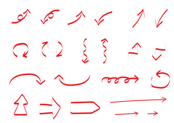 手書きの赤矢印セット