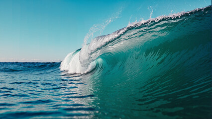 Blue sea with extreme waves 