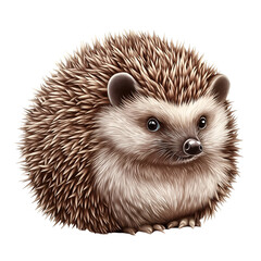 Obraz premium Adorable hedgehog posing with fur, on a plain light backdrop, Pets and Domesticated Animals Concept