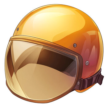 recommend clip art: Isolated Yellow Motorcycle Helmet with Visor for Safety and Protection, Futuristic Fashion and Cyber Style Concept