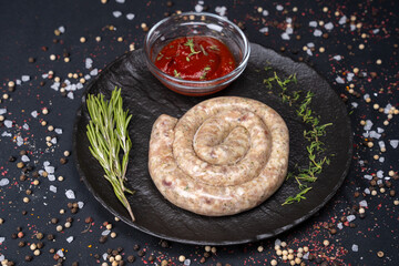 Juicy grilled sausages