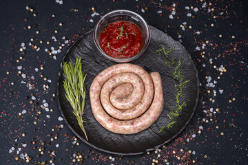 Juicy grilled sausages