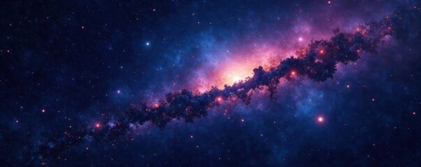 Fototapeta premium Celestial canvas with twinkling stars against inky blackness , galaxy, universe, night sky