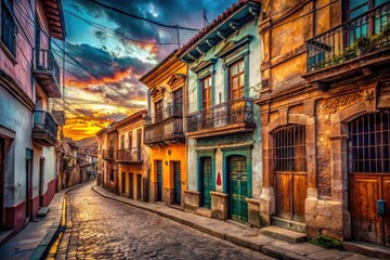 Fototapeta premium Cochabamba Bolivia Urban Architecture Exploration - Decaying Beauty, Intriguing Structures, Abandoned Buildings, Cityscape Photography