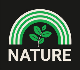 Eco friendly logo with leaf and nature symbols representing organic and sustainable design