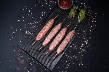 sausages on grill