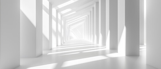 Obraz premium white corridor with columns