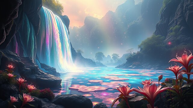 "Ethereal Falls: The Enchanted Realm"