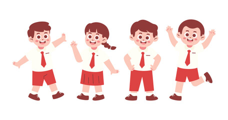 Happy Elementary School Student Jumping