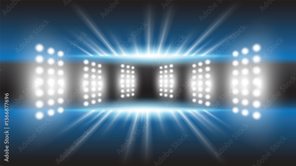 Poster abstract technology background stadium stage hall with scenic lights of round futuristic technology 