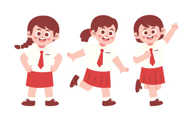 Happy Elementary School Student Jumping