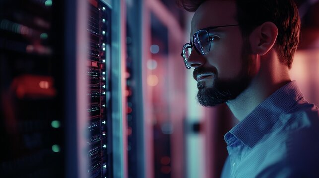 A quantum computing researcher optimizing quantum cryptography for data security in a high tech physics lab, futuristic quantum facility with entangled particle simulations, Scientific style