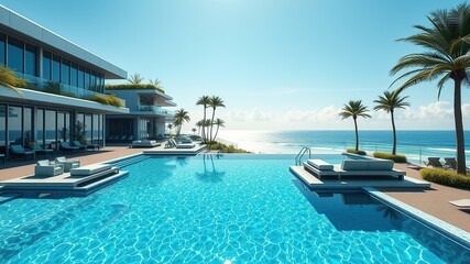 Fototapeta premium swimming pool in hotel