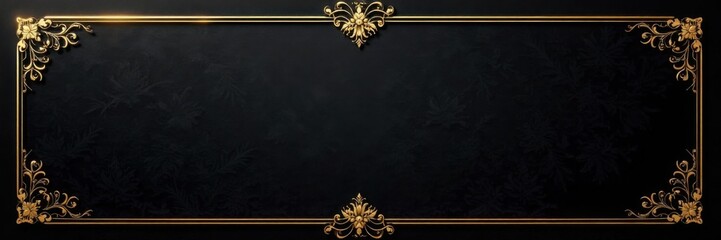Luxurious black invitation card with gold foil details, formal invitation, luxurious feel,