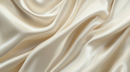 Obraz premium Creamy Silk Fabric Swirling with Elegant Drapes for Luxury Fashion