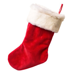 Christmas stocking isolated on transparent background