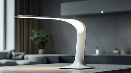 Modern White Desk Lamp in a Stylish Kitchen