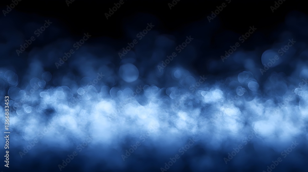 Aufkleber abstract blue bokeh shapes in dark background creating a visual effect