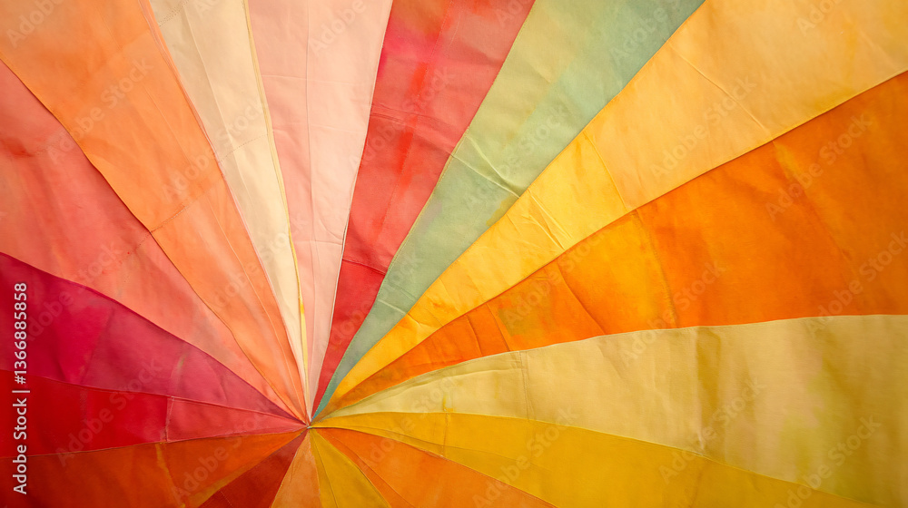 Poster vibrant and colorful umbrella depicting a playful mix of abstract patterns amidst a bright and joyfu