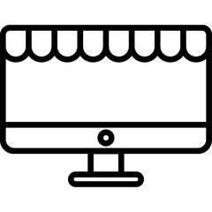 Online Shopping icon - black outline desktop