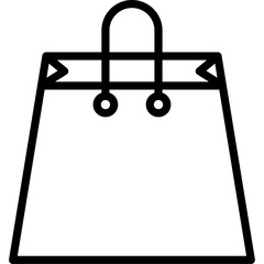 Online Shopping icon - black outline shopping bag