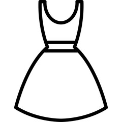 Online Shopping icon - black outline Dress