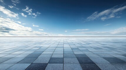 Empty Outdoor Plaza under a Cloudy Sky