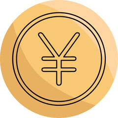 Online Shopping icon Flat yen coin