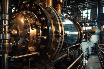 Fototapeta premium Precision engineering showcased in a steam turbine