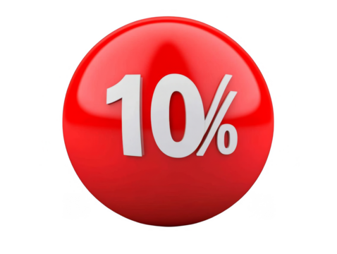 Isolated Red Circle With 10 Percent Discount Symbol Illustration