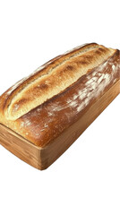 Isolated Photo of Baked Bread Loaf with Light Brown Crust Texture