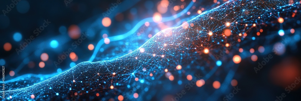 Poster digital technological background for tech processes, neural networks, artificial intelligence, data 