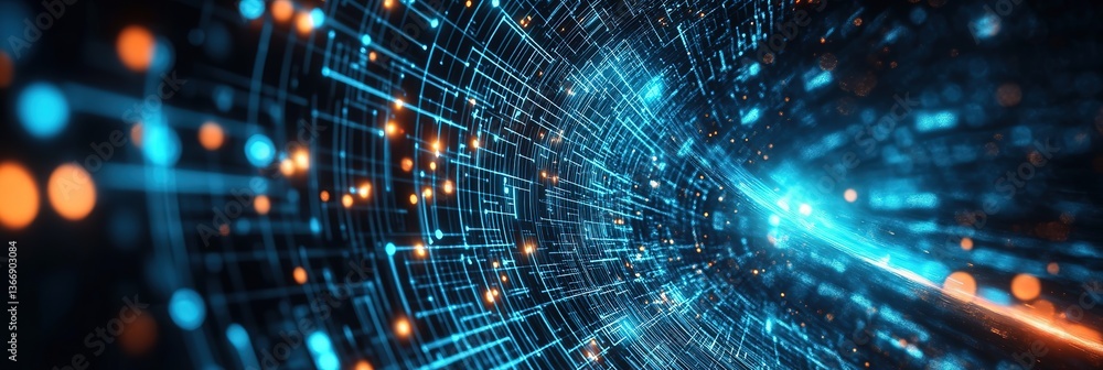 Poster digital technological background for tech processes, neural networks, artificial intelligence, data 