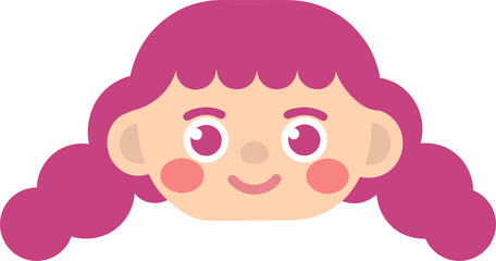 Obraz premium kids faces, avatars, children heads different nationality in flat style