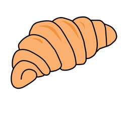Golden Buttery Croissant Vector Illustration – Classic French Pastry